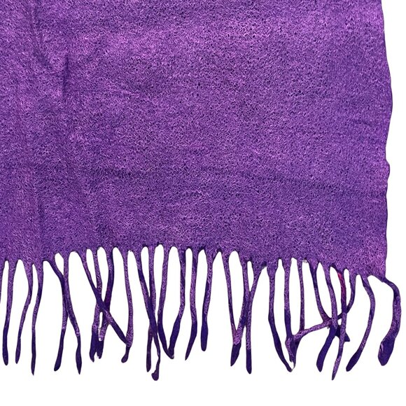 NEW Kyrgyz Felted Wool Scarf and Fingerless Gloves Set, Purple with Pink Accents - Picture 4 of 7